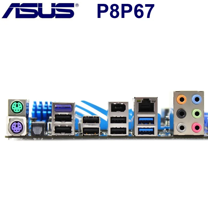 LGA 1155 DDR3 ASUS P8P67 материнская плата Core i7/Core i5/Core i3 32 Гб PCI-E 2,0 USB3.0 1155 P8P67 Intel P67 оригинальная б/у материнская плата