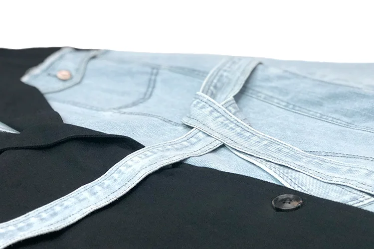 European station autumn new fight denim tie rope suit female loose long section casual coat net red temperament