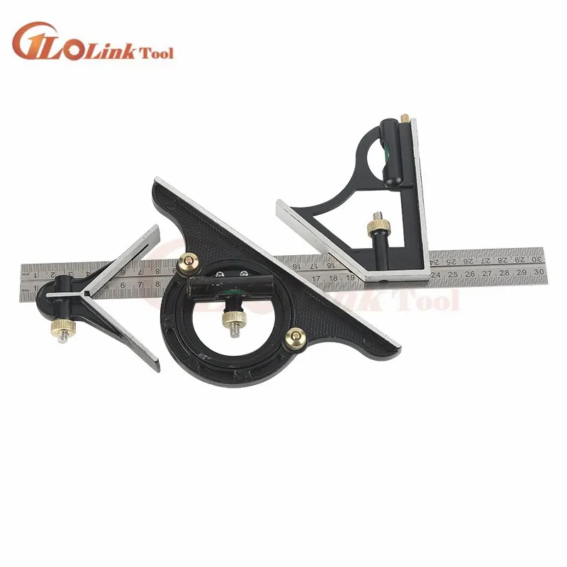 300MM professional carpenter tools Combination Square Angle Ruler Stainless Steel protractor Multi-function Measuring Tool carpenter measuring tool angle measuring tool woodworking measuring tool