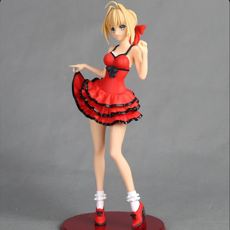 Fate Stay Night Red Saber Nero Saber Фигурки ПВХ Brinquedos Коллекционные Фигурки игрушки для подарка на Рождество A135