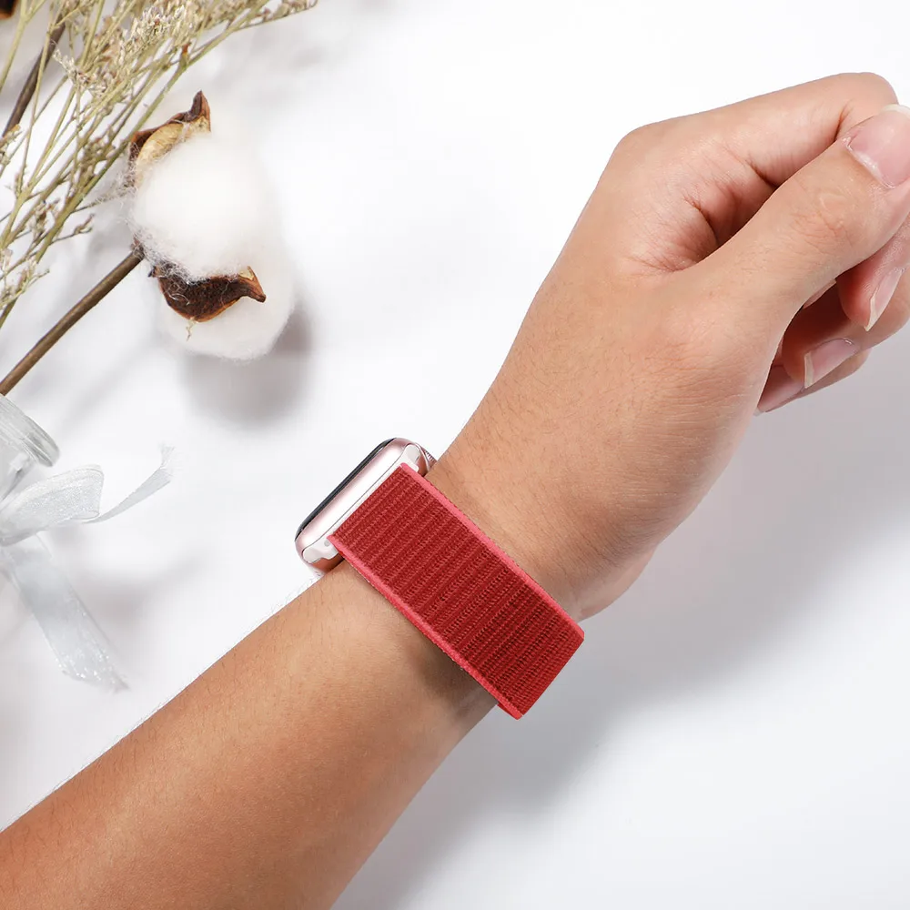 APLE 5 red Спортивный нейлоновый ремешок для apple watch 4, apple watch 5, ремешок correa iwatch 44 мм, 40 мм, 38 мм, 42 мм, apple watch series 4, 3, 2, 1 - Цвет ремешка: APLE 5 red