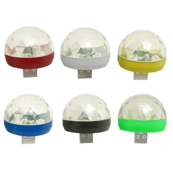 

Mini Stage Light Voice Control Small Magic Ball Light Rgb Mobile Phone Usb Android For Rotating Stage Light Led