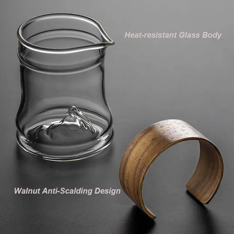 Heat-resisting Glass Teapot Fair Cup Coffee Pot Teacup Fair Mug Kungfu Tea Ceremony Cup Gongdao Bei Tea Cup Wooden Handle_voghion.com