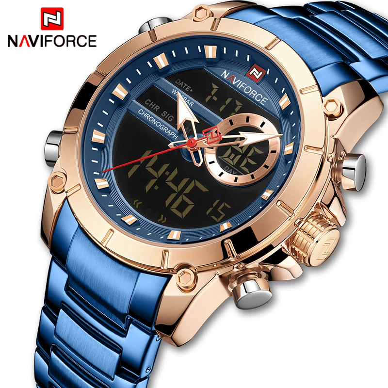 NAVIFORCE Роскошные Брендовые Часы для мужчин модные кварцевые часы для мужчин s военный Хронограф Спортивные наручные часы Мужские часы Relogio Masculino