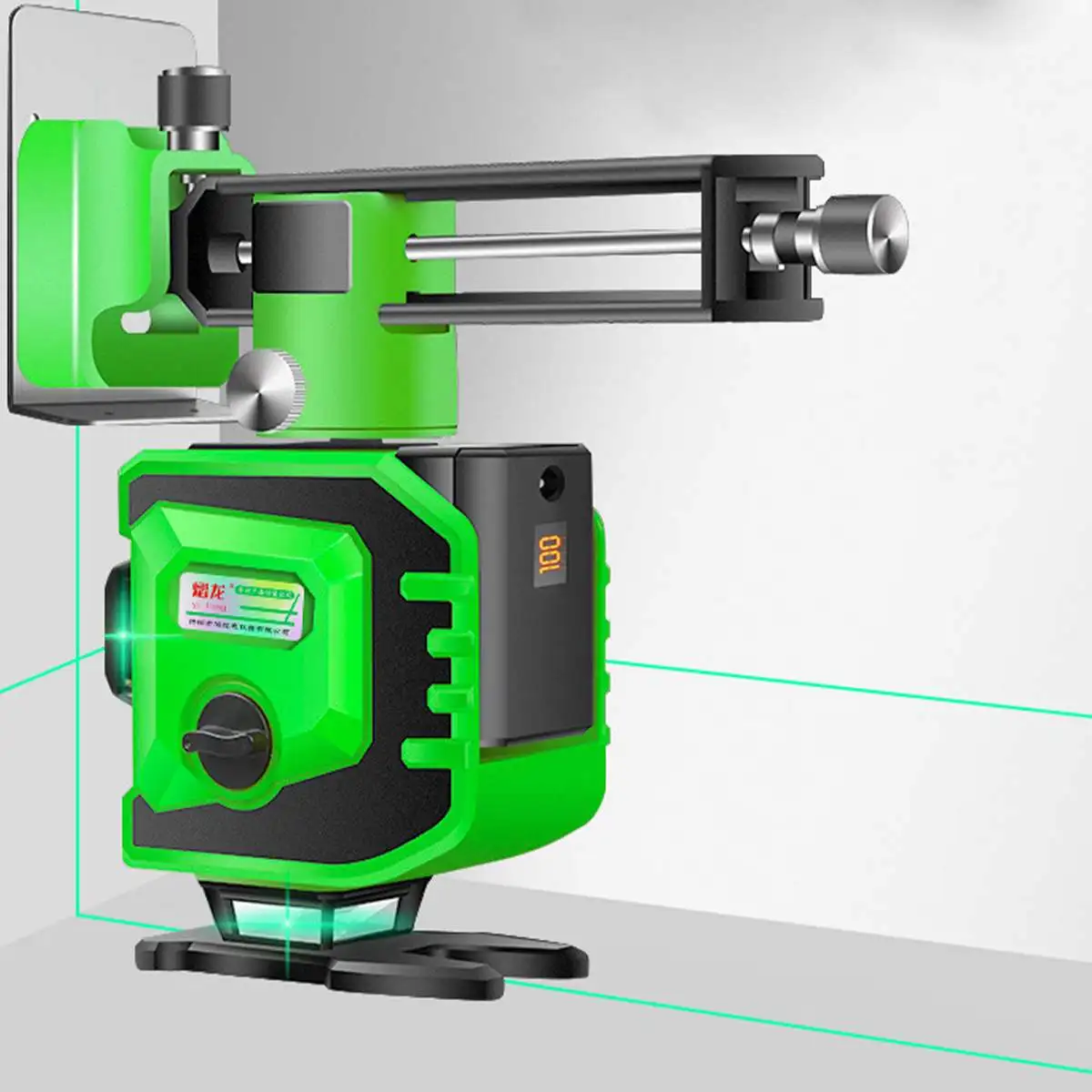 

12 Line 3D Laser Level Green Light Auto Self Leveling Remote Control 360° Rotary Vertical Horizontal Cross Measure LCD Battery