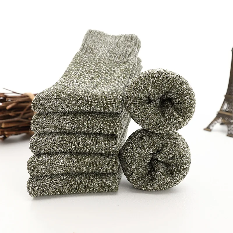 1 пара, женские Чулочно-носочные изделия, зимние плотные теплые шерстяные носки, женские домашние носки-тапочки, имитация кроличьей шерсти, шерстяные махровые носки - Цвет: Prasinous Socks