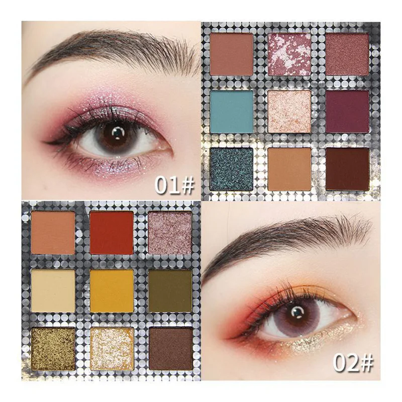 

9 Colors Eye Shadow Palette Long Lasting Glitter Matte Shimmer Eyeshadow Eye Cosmetic Makeup Beauty