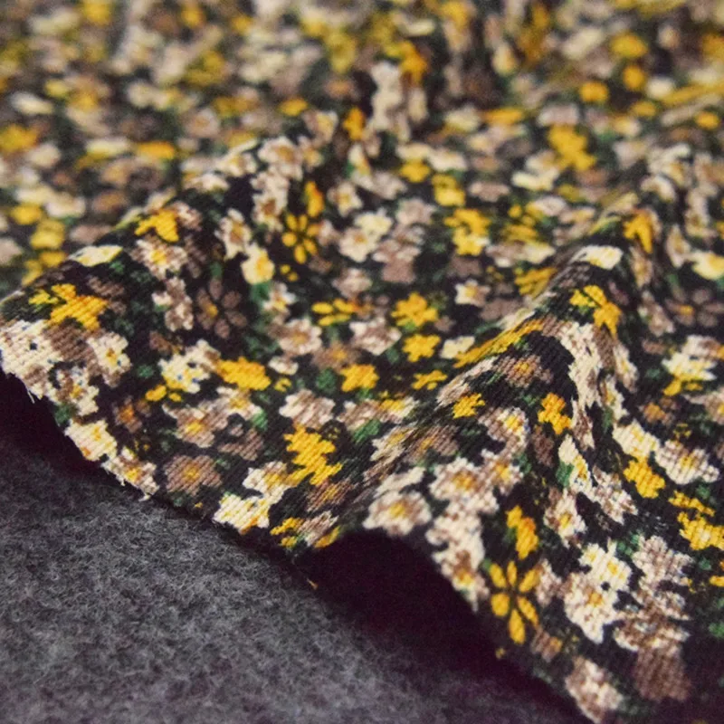 Half Meter Autumn Winter New Design Little Flower Print Cotton Corduroy Fabric For Shirt Coat Face Shoe Surface T1498 Half Meter Autumn Winter New Design Little Flower Print Cotton Corduroy Fabric For Shirt Coat Face Shoe Surface T1498