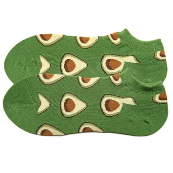 

Hot Sale Women Socks Fruit Avocado Pattern Funny Combed Crew Novelty Dress Socks