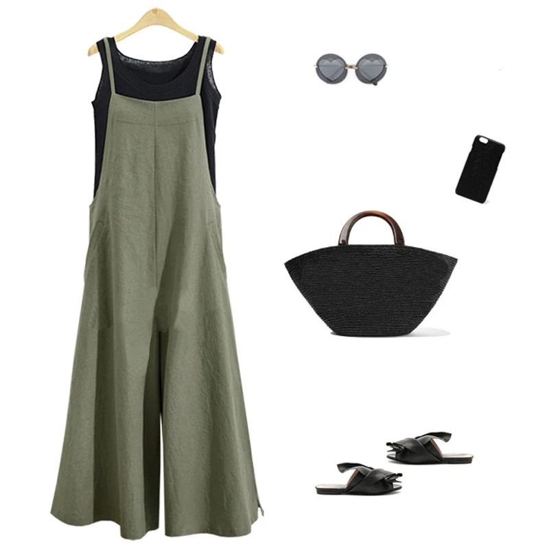 Meihuida Summer Autumn Women Casual Sleeveless Linen Cotton Loose Solid Strap Pants Jumpsuits Overalls Holiday Beach Wear Meihuida Summer Autumn Women Casual Sleeveless Linen Cotton Loose Solid Strap Pants Jumpsuits Overalls Holiday Beach Wear