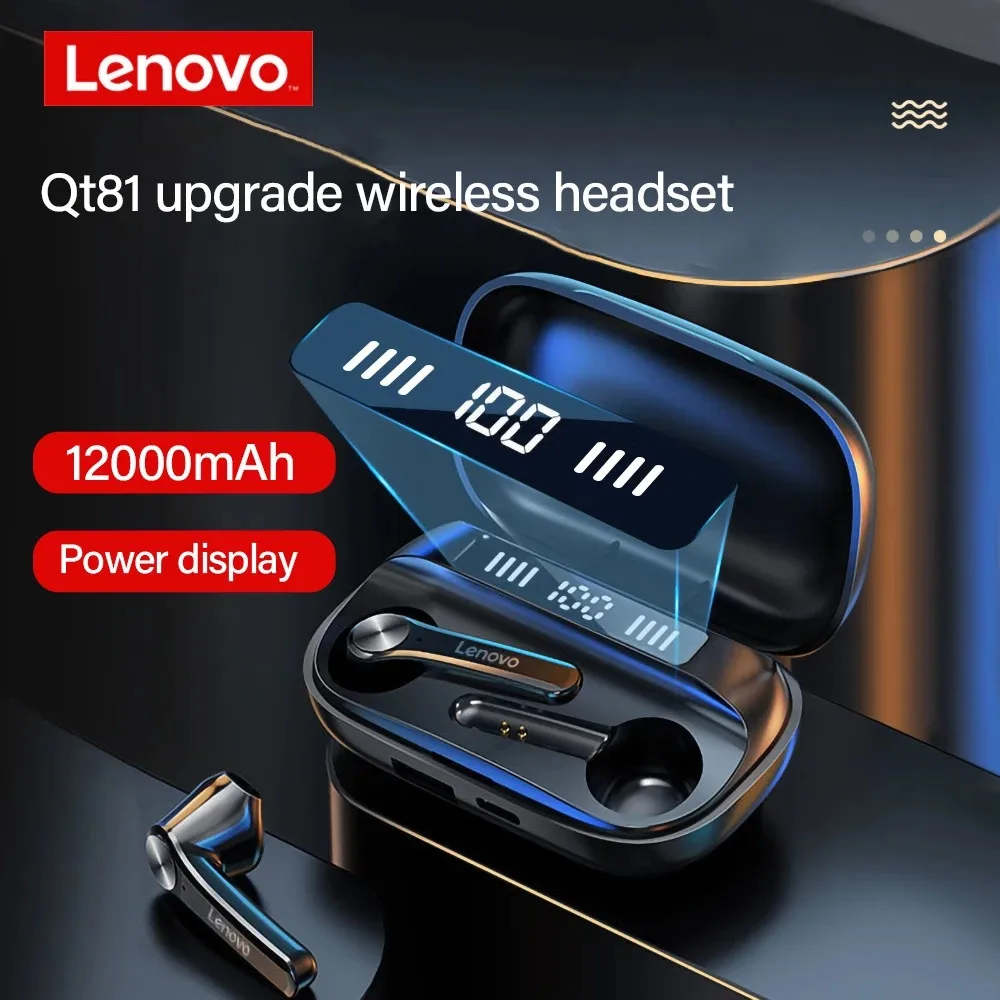 Беспроводные наушники Lenovo с поддержкой Bluetooth 5 0 Qt81 сенсорной кнопкой и зарядным