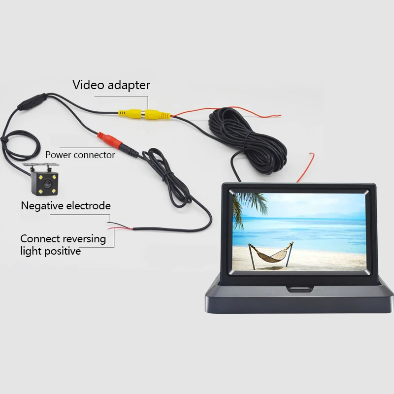 Автомобильный монитор заднего вида складной " lcd HD 800*480 экран автомобильный монитор заднего вида Парковка Авто монитор заднего вида камера автомобильные аксессуары