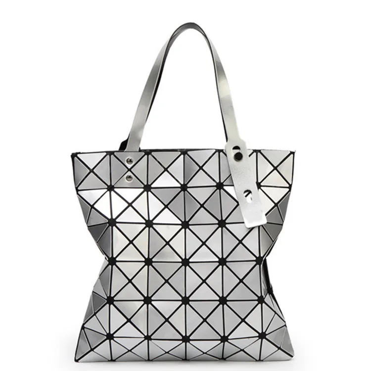 

Wholesale WOMEN'S Bag Flexible Folding Shoulder Bag Handbag Geometry Rhombus Laser Apple Mobile Phone Bag a Generation of Fat