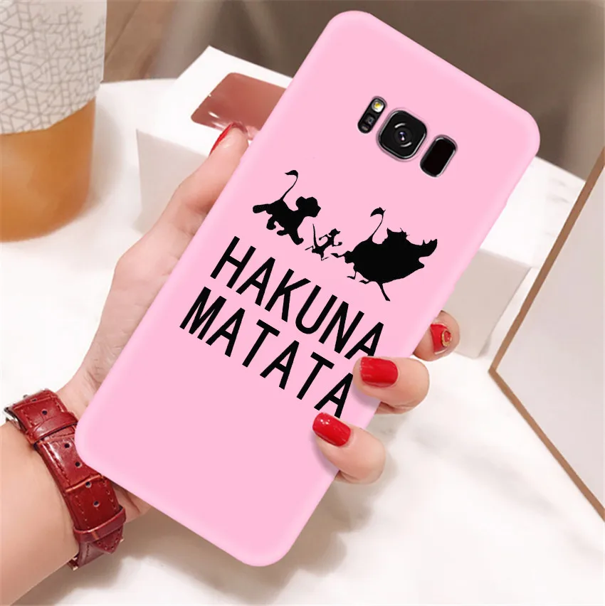 

Cool Lion King Pumba Fitted phone Case Cover for Samsung Galaxy s8 s9 plus s10 plus lite note 9 Hakuna Matte Soft Silicone Cover