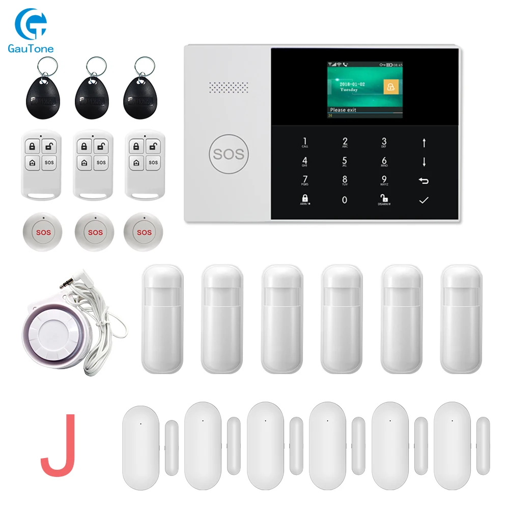 GT-013-GSM-PG105-J wifi+ GSM GPRS приложение дистанционное управление дома/офиса/фабрики беспроводной против взлома охранной сигнализации системы для Android и iOS - Цвет: GT-013-GSM-PG105-J