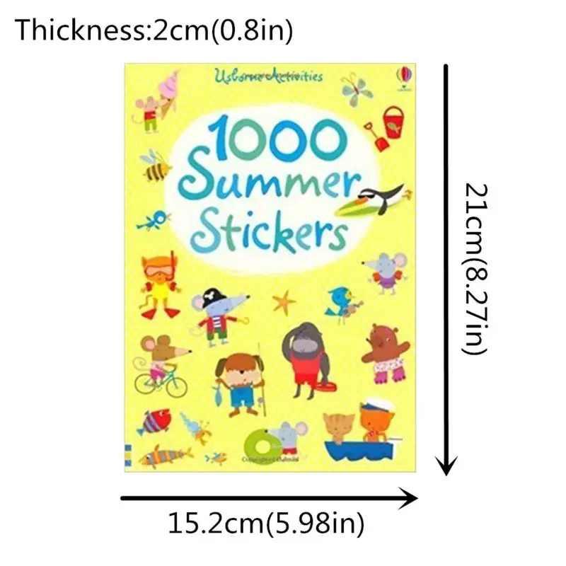 Новинка 1000 г.; многоразовые мультяшные наклейки для детей; детские наклейки в виде животных/динозавров/принцесс для школы в детском саду