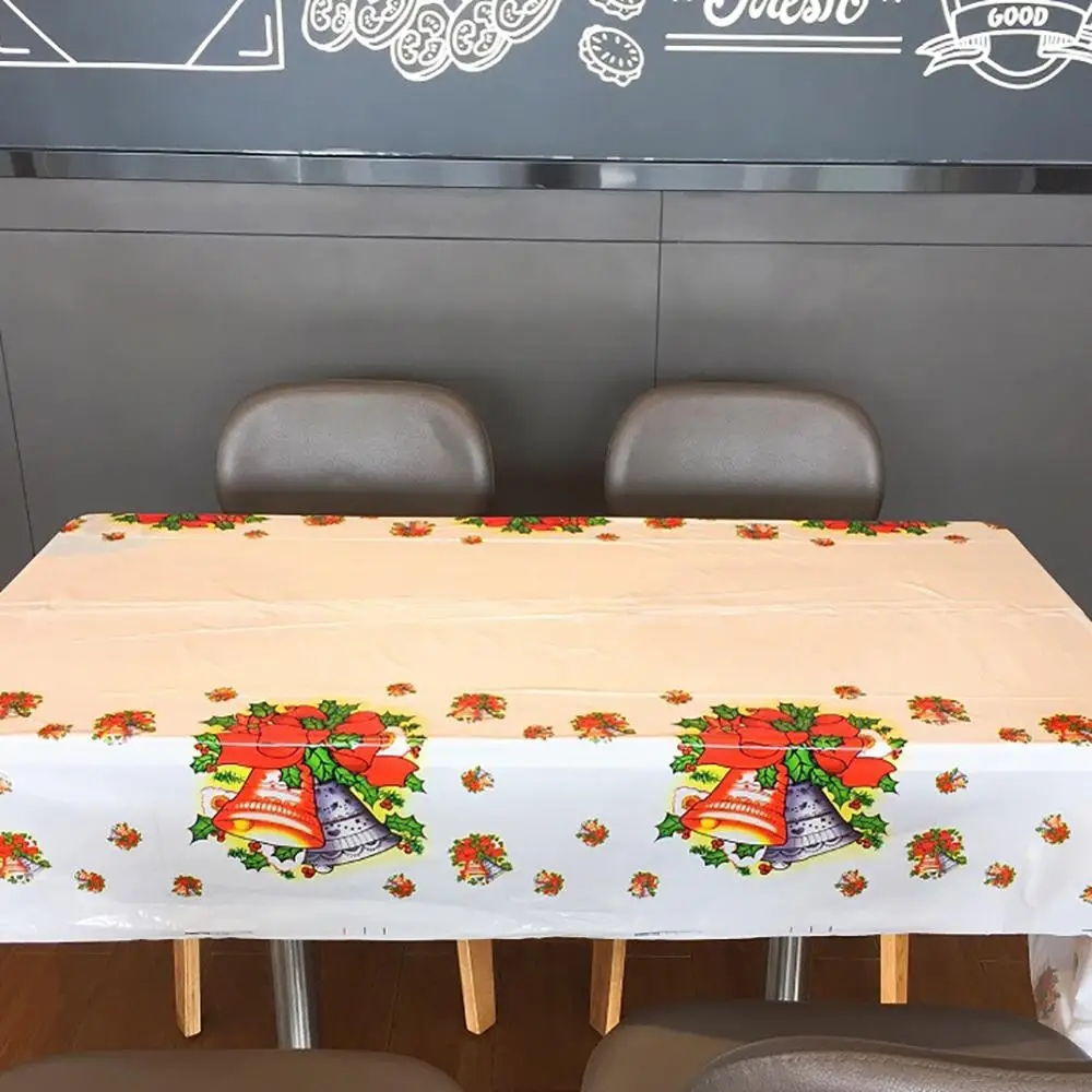  Xmas New Year Christmas Tablecloth Kitchen Dining Table Decorations Home Rectangular Party pvc Tabl