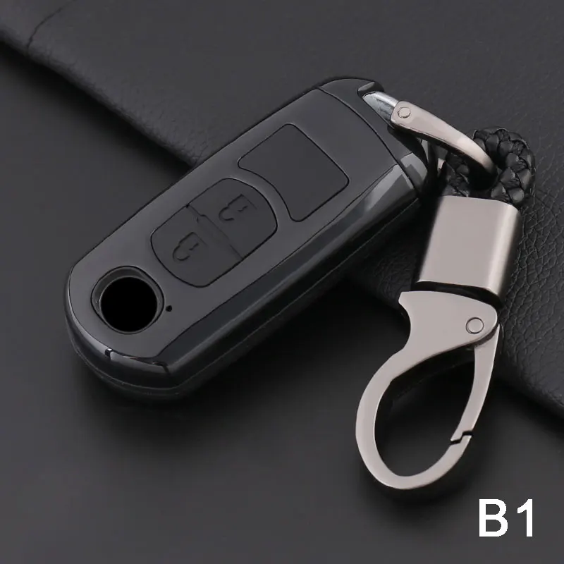 2 button black Чехол для ключей из углеродного волокна для Mazda CX-5 cx 7 для mazda 3 mx5 cx5 axela cx 5 Аксессуары cx9 3 axela - Название цвета: 2 button black
