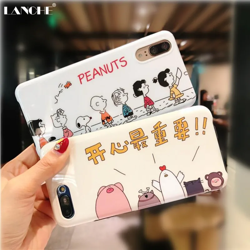 

LANCHE Case For Honor 10 20 Pro V20 20i Soft Matte TPU Peanuts Cartoon Cover For Huawei P30 Lite P20 Mate 20 Pro Mate 20 X Case