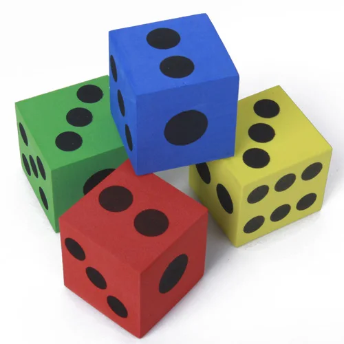 12 Pieces 3.8cm Spot Colorful Playing Dices Bulk for Math Teaching Pastime Prize