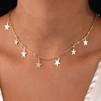 SUQI Non-fading stainless steel Animal butterfly star gold Necklace Women Choker Necklaces Pendants Femme Chain jewelry gifts