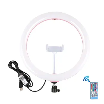 

12 Inch RGB Dimmable LED Ring Photography Light Selfie Fill Light with Cell Phone Clip Selfie Photography Tripod