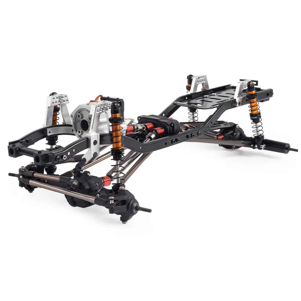 313mm Wheelbase Metal Chassis Frame with Prefixal Single / 2-Speed Transmission for 1/10 RC Crawler Car Axial SCX10 90046