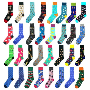 

New Happy Mens Socks Women Sloths Novelty Sock Combed Cotton Funny Men's Big Size Crew Harajuku Hip Hop Winter Thick Long Socks