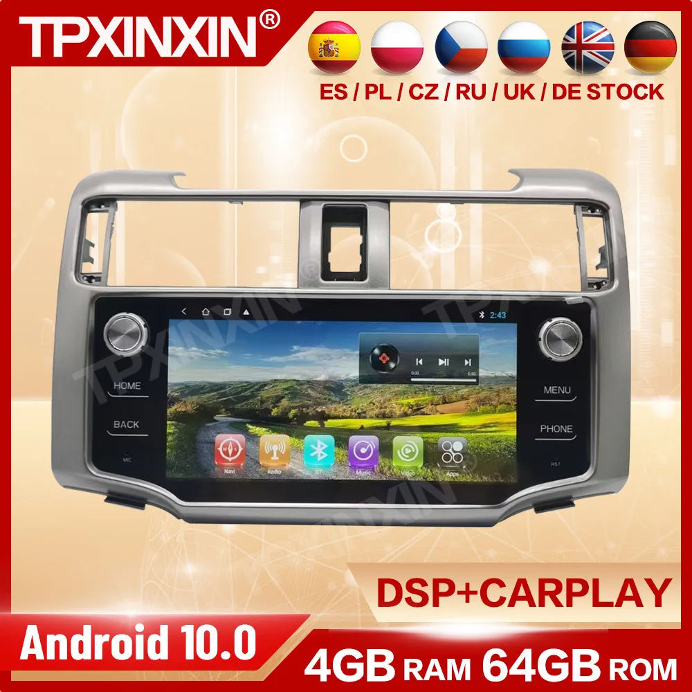 

6+128G Carplay Android 10 Player Car Radio Stereo For Toyota 4 Runner 2009 2010 2012 2013 2014 2015 2016 2017 GPS Navi Head Unit