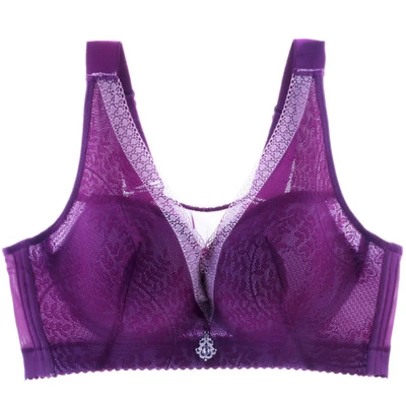 Purple Sanderala сексуальное женское нижнее белье с пуш-ап D E Cup плюс размер бюстгальтер без косточек элегантный беспроводной фитнес женское нижнее белье бюстгальтер - Цвет: Purple