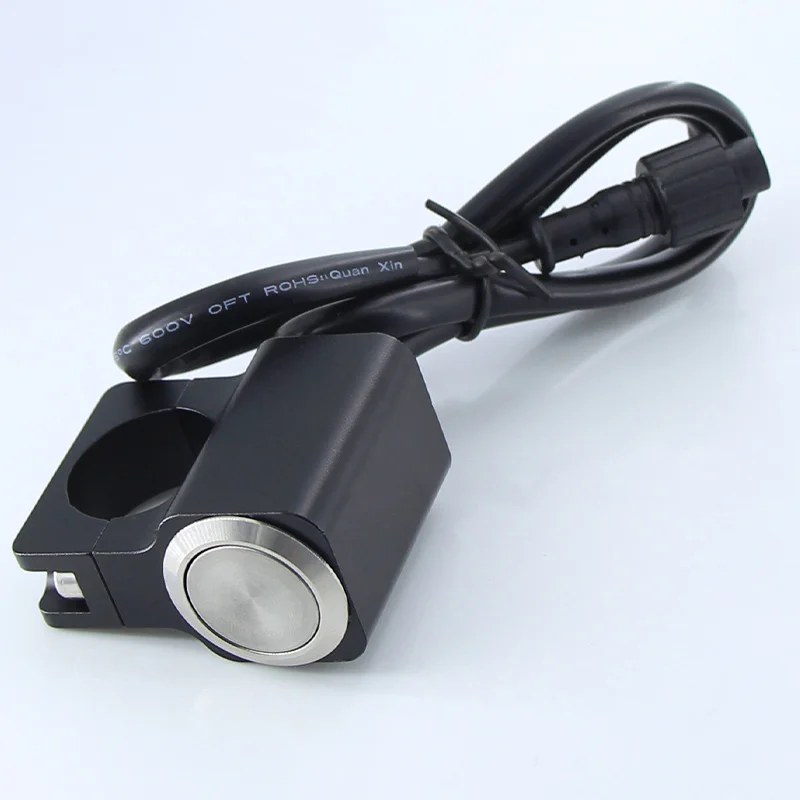 Motorcycle Switches Button Motorbike 22mm Handlebar Mount Headlight Hazard Brake Fog Light Power ON-OFF With Indicator Light