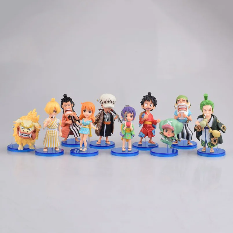 

10pcs One Piece Figure Luffy figure Zoro PVC Action Anime Zoro figure Peripherals Model Toy Desktop decoration Gift for children