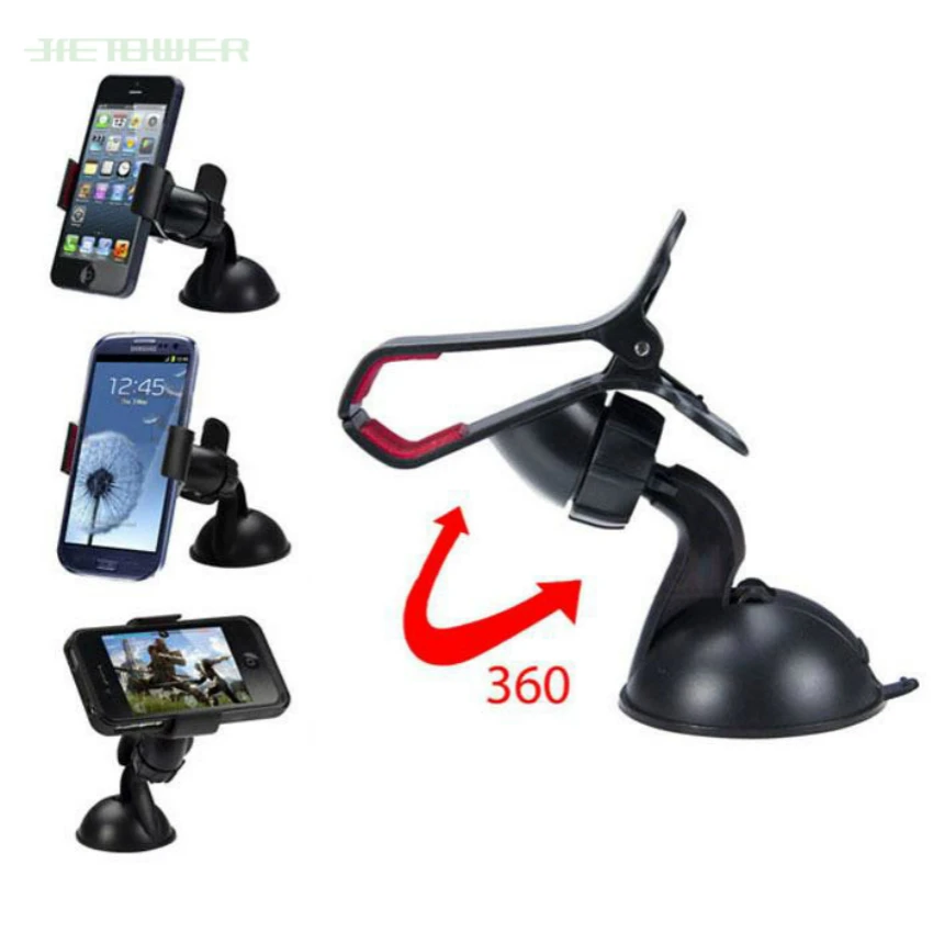 US $663.18 300pcsLot 360 Degree Car Phone Holder Sticker Windshield Holder For Samsung Clip Fold Dashboard GPS Phone Holder Stand Mount