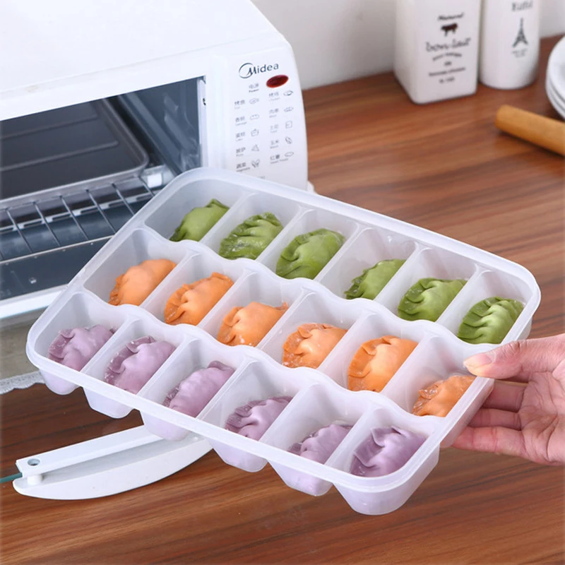 

Single Layer Dumpling Boxes 18 Boxes Of Fresh Can Be Stacked Frozen Dumplings Storage Home Products