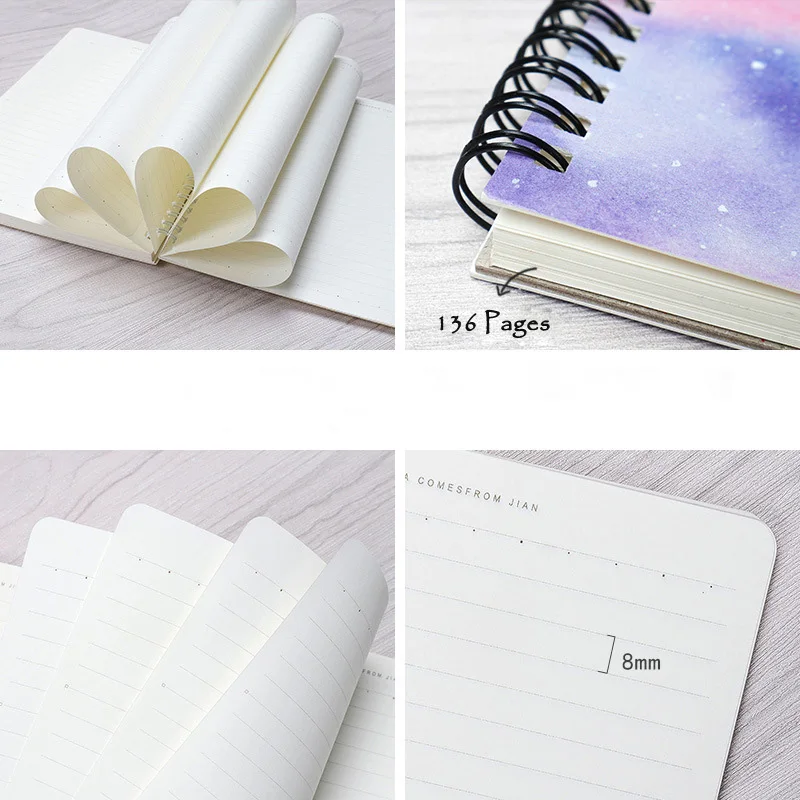 EZONE B5 Starry Night Notebook Thicken Notebook Sprial Loose Leaf Notebook Freshness Craetive Memo Pad School Office Stationery
