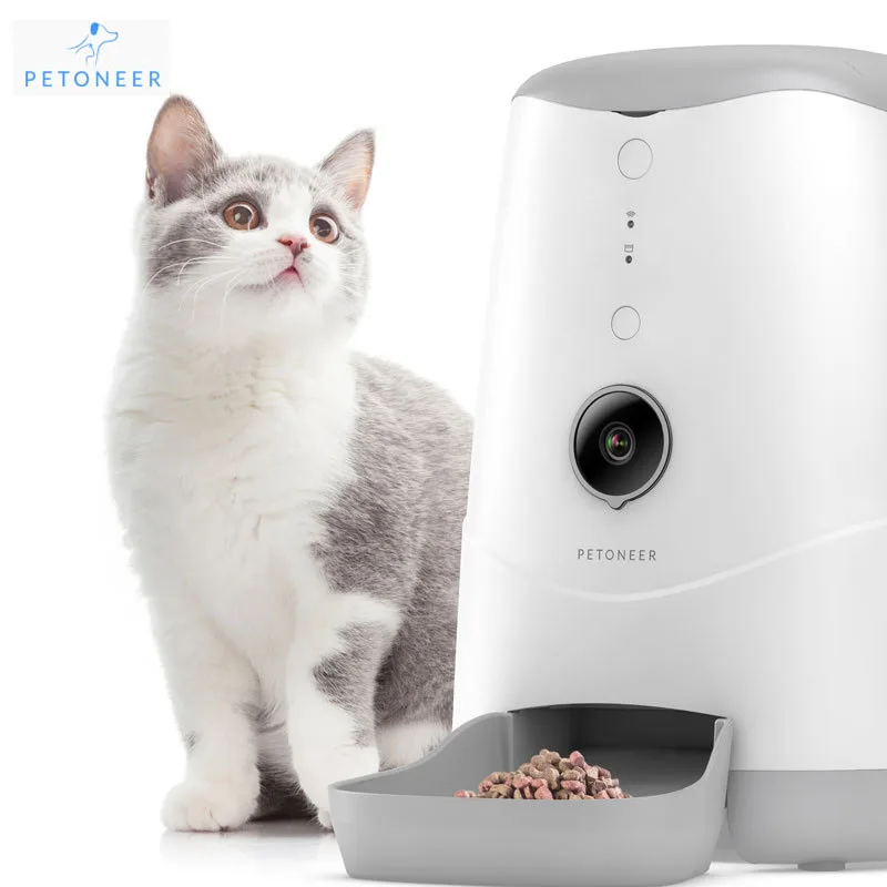 

PETONEER Nutri Vision Smart Pets Automatic Feeders with APP Control and 120 Wide-angle HD & Night Vision Camera for Cats Dogs