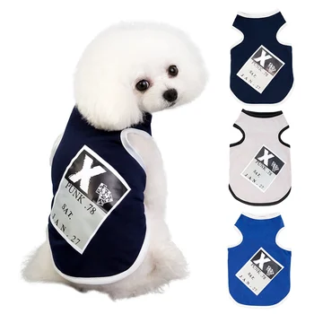 

-Pet Dog Cotton Vest Clothes Soft Dogs Vest Punk Sports Cat Shirt Pet Clothing Spring/Summer Cool Sweatshirt For Teddy Bulldog
