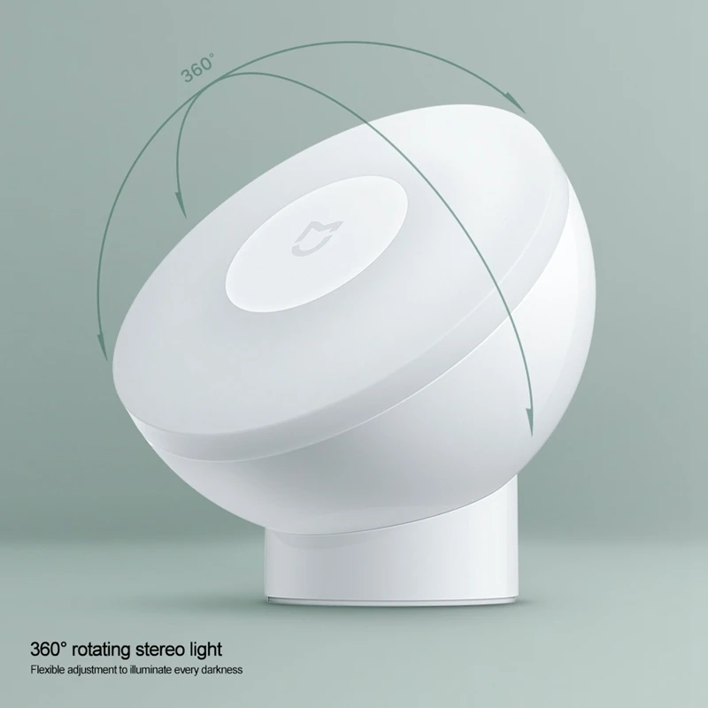 Обновленная версия Xiaomi Mijia ночник светодиодный индукционный 360 Вращающийся Регулируемый инфракрасный умный датчик движения с магнитной основой