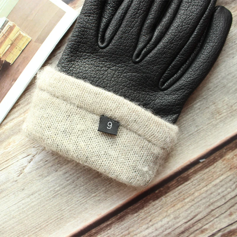 New men's deerskin gloves leather fashion bow-shaped retro autumn and winter driving and riding motorcycle warm gloves New men's deerskin gloves leather fashion bow-shaped retro autumn and winter driving and riding motorcycle warm gloves