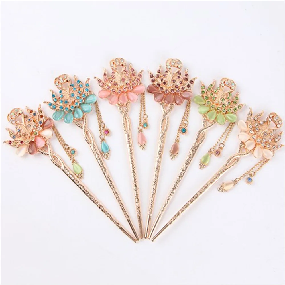 Заколки для волос кошачий глаз 6 цветов украшения дворца платья искусственный