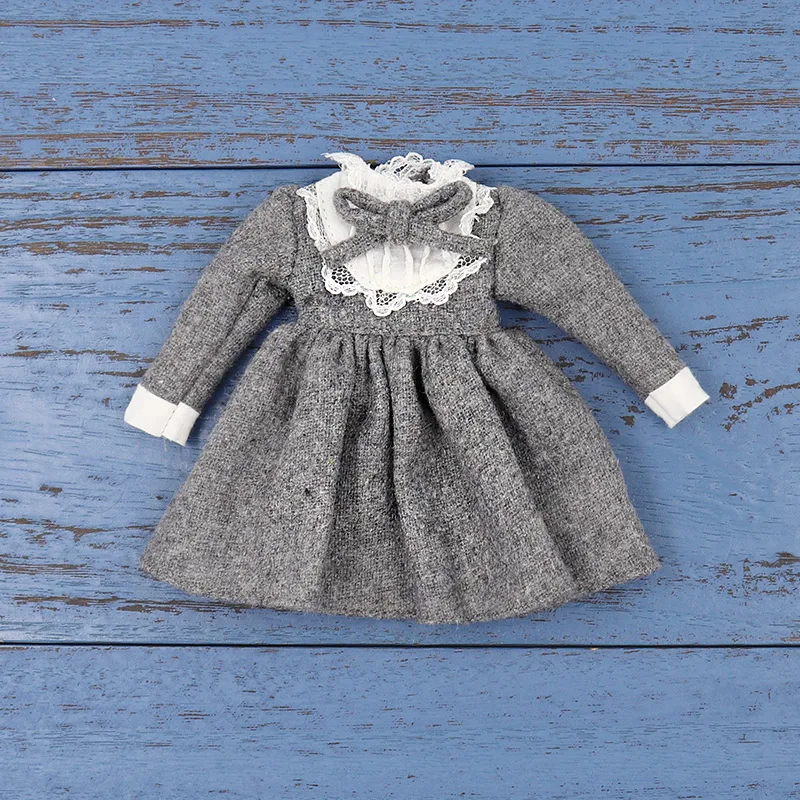 Blyth Кукла одежда серый лук юбка костюм для 1/6 30 см суставное тело
