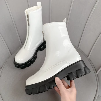 

2020 New Women Winter Boots Women Ankle Boots high heel Waterproof Non-Slip Zipper Martin Boots Ladies Fashion Shoes Black Botas