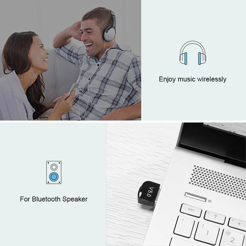 Bluetooth адаптер kebidumei с USB беспроводной ключ 5 0 музыкальный приемник для компьютера