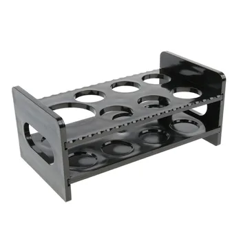 

7 Hole Acrylic Shot Glass Holder Crystal Black Liquor Cup Rack Organizer for Barware