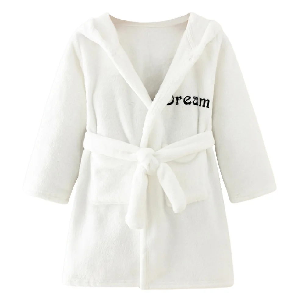 Children Bath Robes Flannel Winter Kids Sleepwear Hooded Robe Infant Nightgown for Boys Girls 3-10 Years Baby Clothes for Kids kids bathrobe