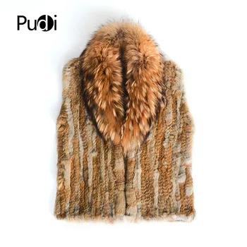 

women real rabbit fur vest 2020 winter new girl genuine fur jacket coats with raccoon silver fox black color VT807