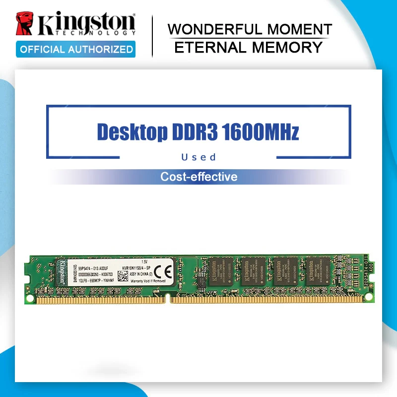 Оригинальная оперативная память Kingston ddr3 4 Гб PC3-12800 DDR 3 1600 МГц CL11 для настольных ПК