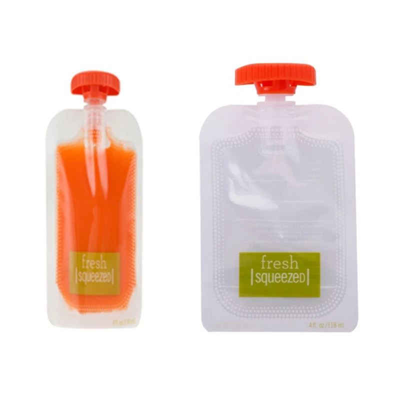 10 шт многоразовые свежие сдавливаемые пакеты для детского отстойного пищевого пюре многоразовый мешок для хранения Squeeze сумка для еды для домашнего органического пюре