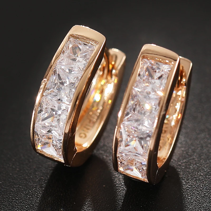 Fashion Charm Hook Crystal Rhinestone Gold Color Dangle Earrings Colorful Jewelry Small Statement Earring for Women Brincos | Украшения и