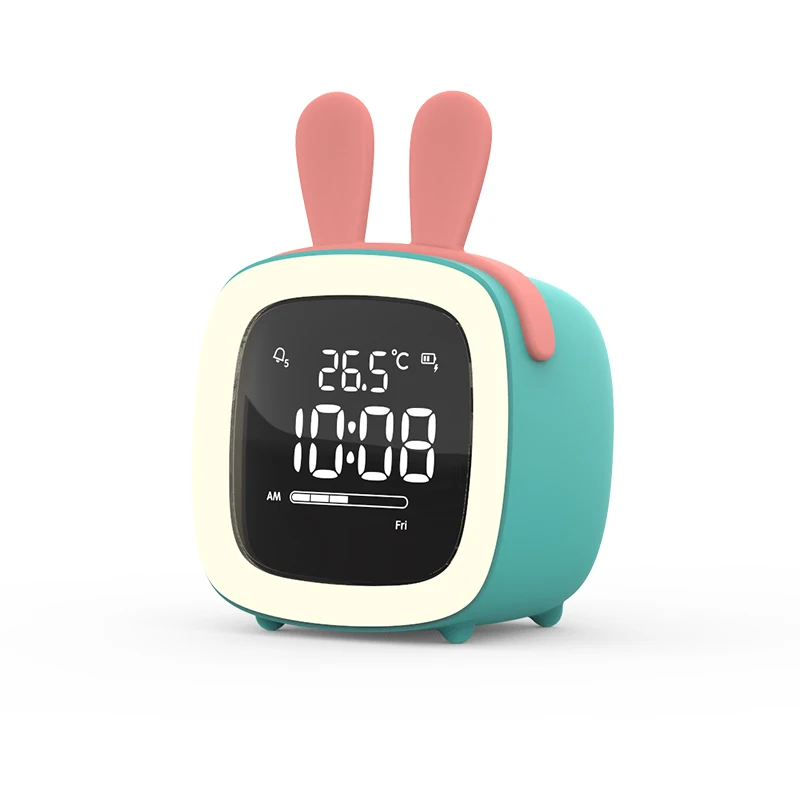Electronic Alarm Clock Cute Rabbit Cartoon Silence Bunny Clock Despertador Cargador Kinderklok Bedroom Table 50nz084 - Цвет: Style 8